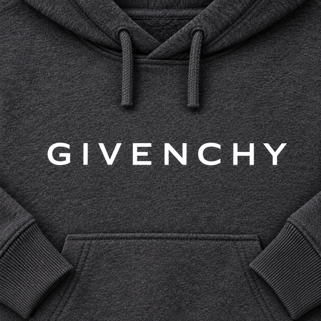 Men's Givenchy Pullover Hoodie in Dark Heather — detail view
