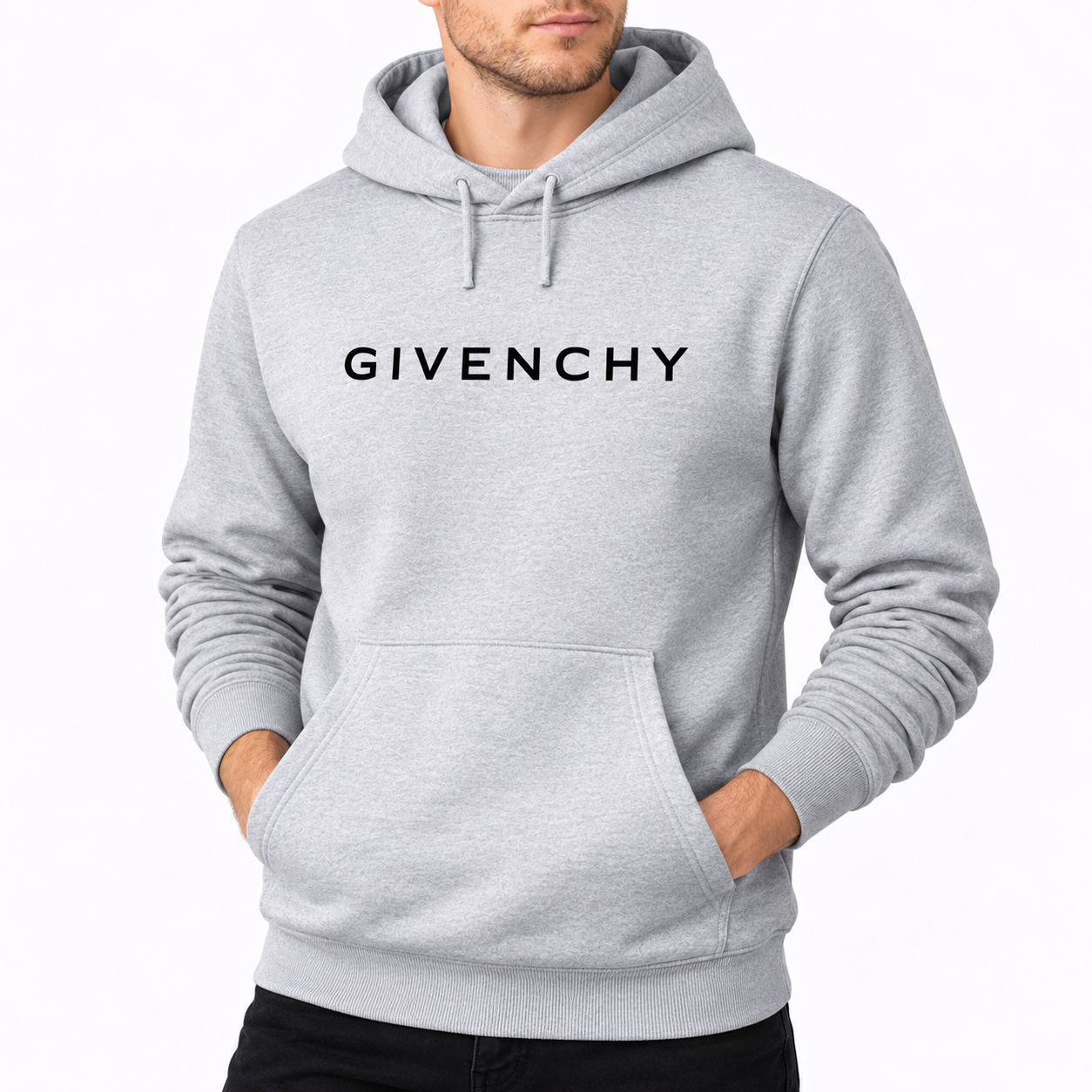 Men's Givenchy Pullover Hoodie in Grey — alternate three-quarter view