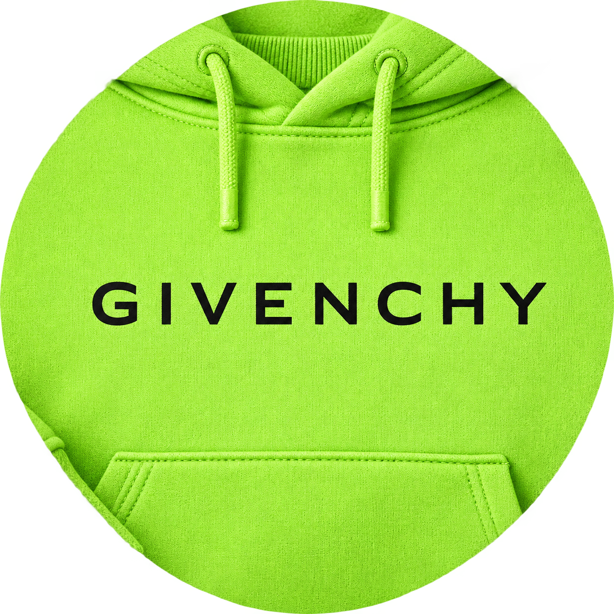 Men's Givenchy Pullover Hoodie in Lime Green — detail view