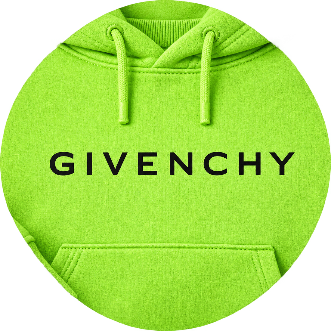 Men's Givenchy Pullover Hoodie in Lime Green — detail view