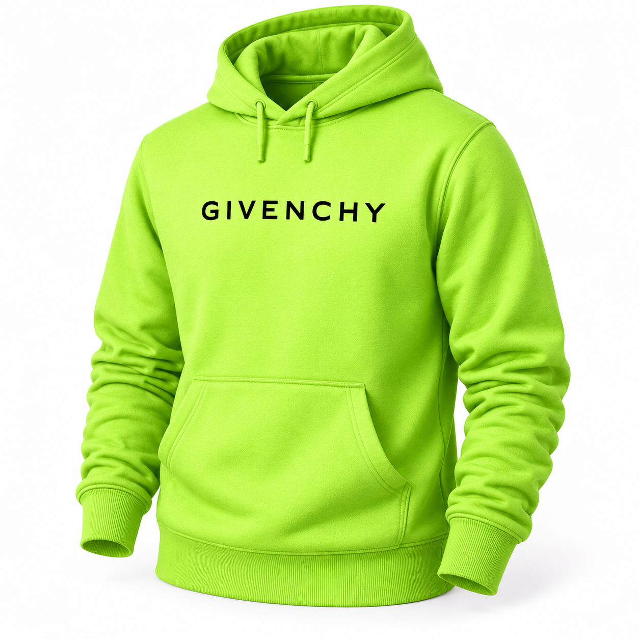 Men's Givenchy Pullover Hoodie in Lime Green — alternate three-quarter view