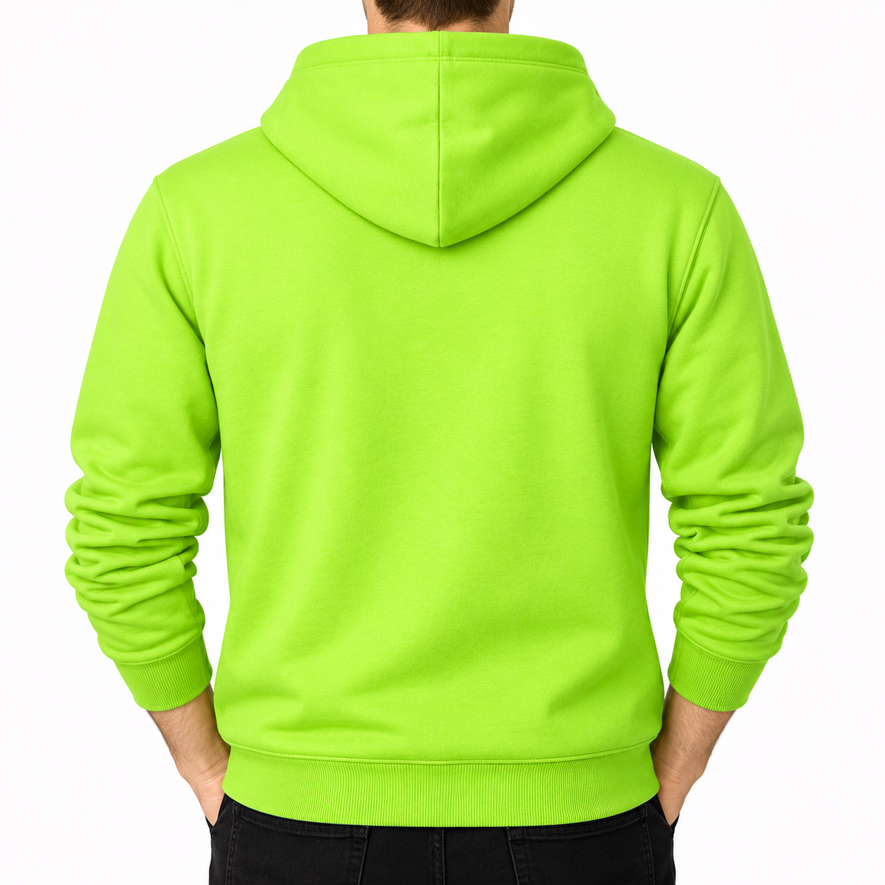 Men's Givenchy Pullover Hoodie in Lime Green — back view