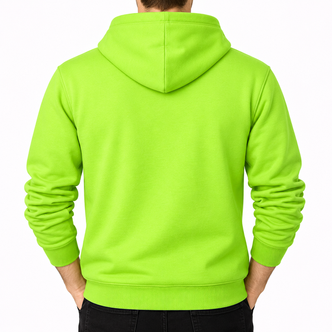 Men's Givenchy Pullover Hoodie in Lime Green — back view