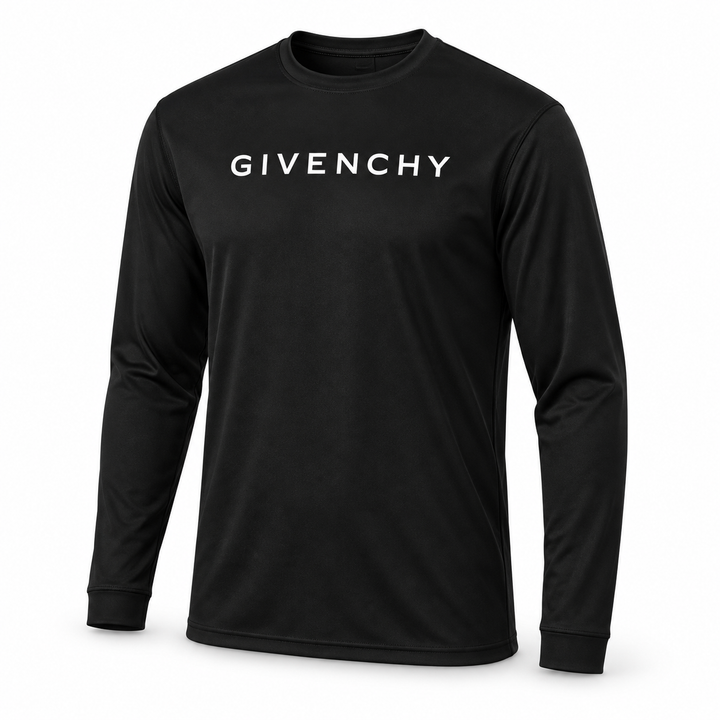 Men's Givenchy polyester long sleeve T-shirt in black, hero view