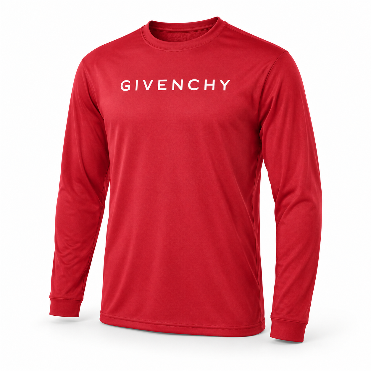 Men's Givenchy polyester long sleeve T-shirt in red, hero view