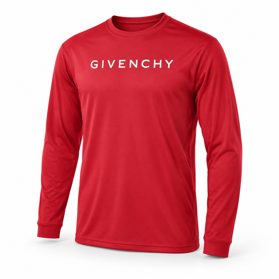 Men's Givenchy polyester long sleeve T-shirt in red, hero view