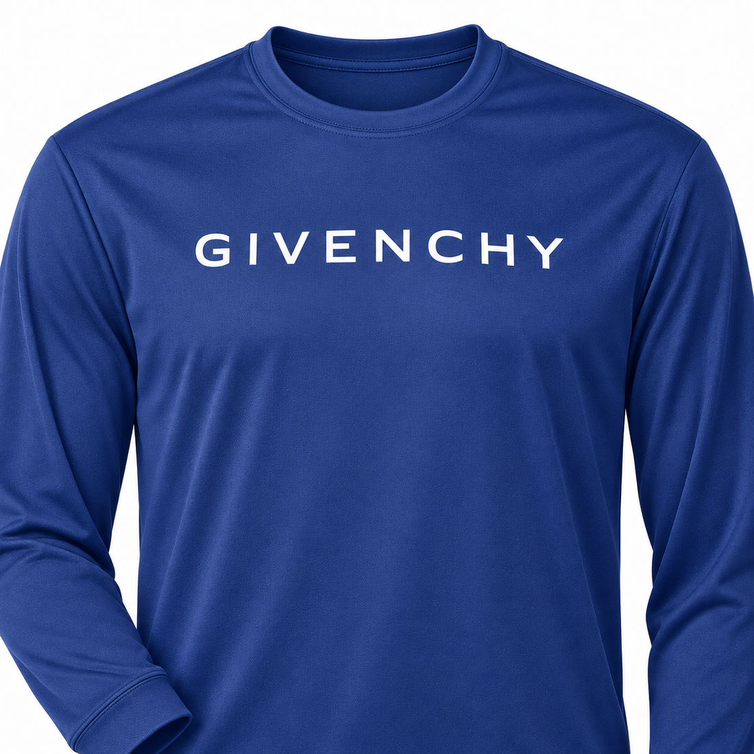 Men's Givenchy polyester long sleeve T-shirt in royal-blue, detail view