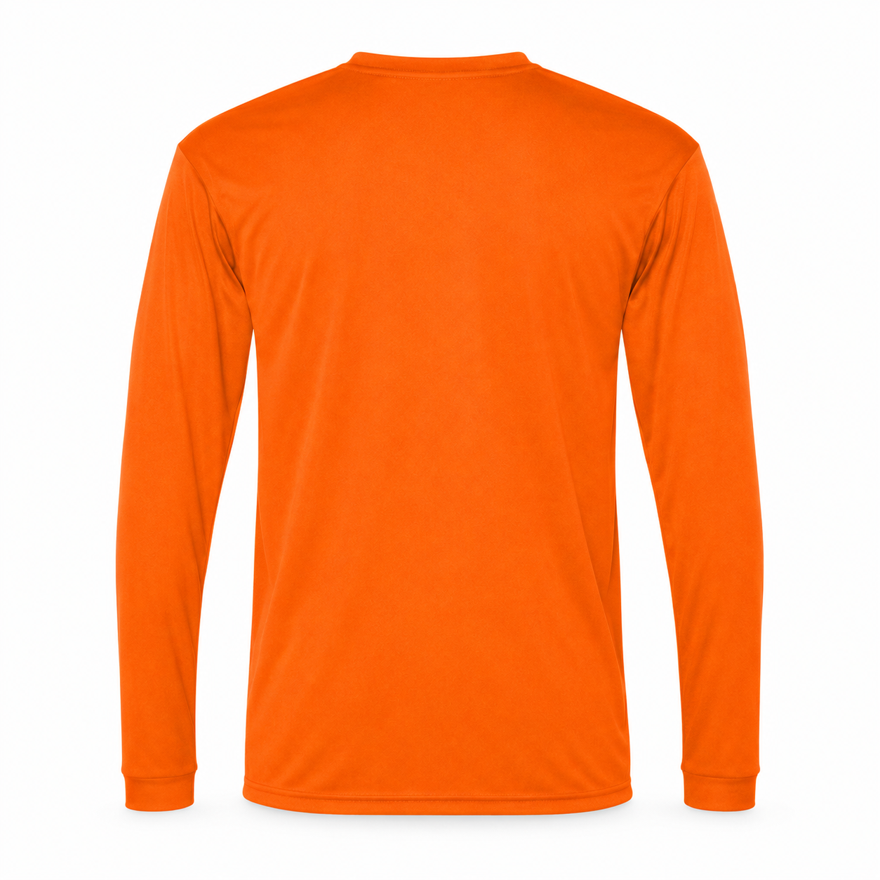 Men's Givenchy polyester long sleeve T-shirt in safety-orange, back view