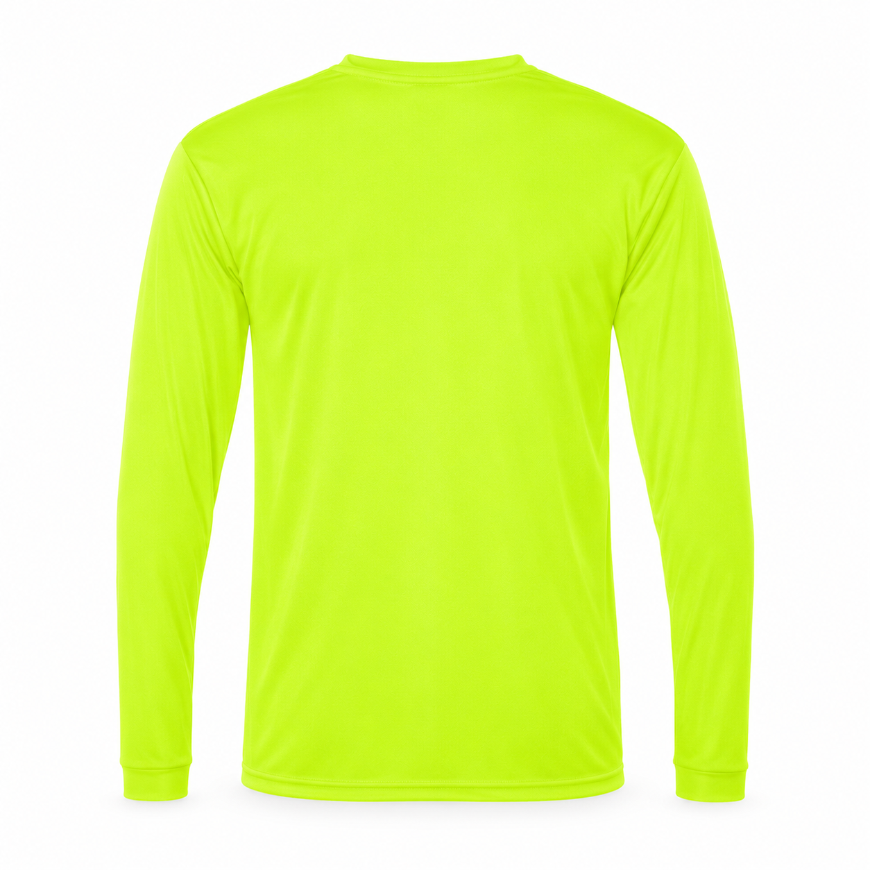 Men's Givenchy polyester long sleeve T-shirt in safety-yellow, back view