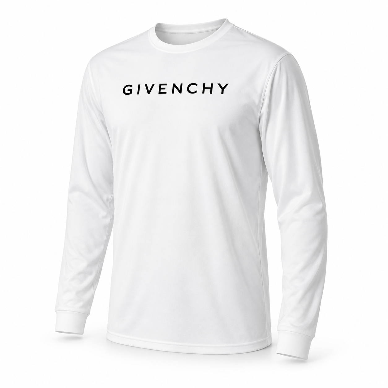 Men's Givenchy polyester long sleeve T-shirt in white, hero view