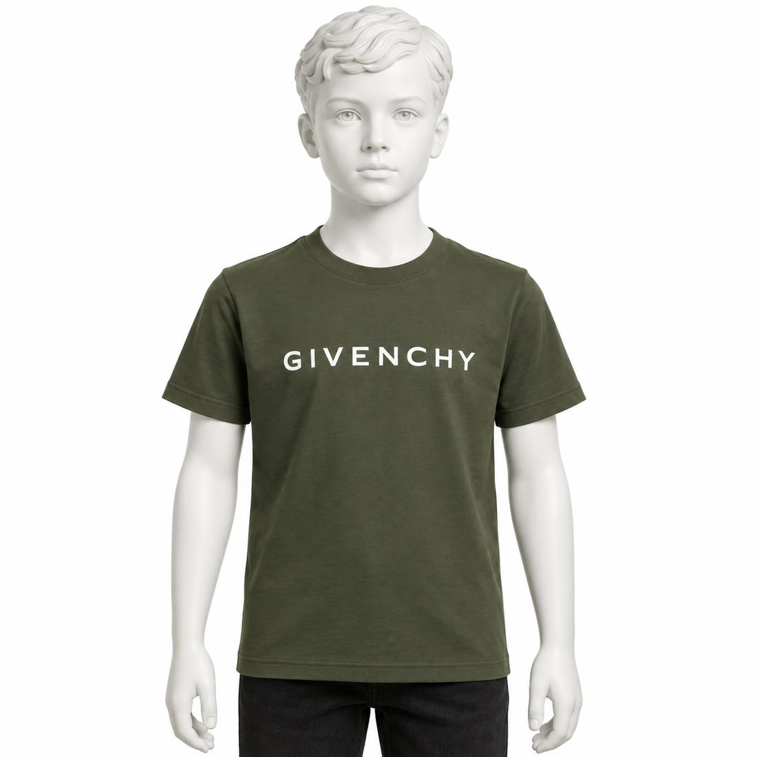 Youth Kids Givenchy Cotton T-Shirt in Army Green — hero view