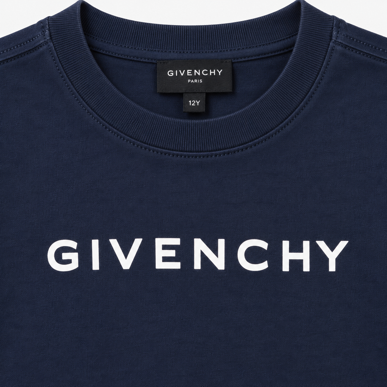Youth Kids Givenchy Cotton T-Shirt in Navy — detail view