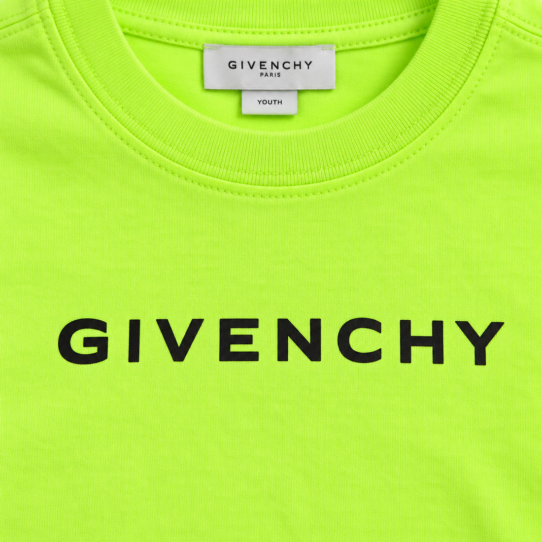Youth Kids Givenchy Cotton T-Shirt in Safety Green — detail view