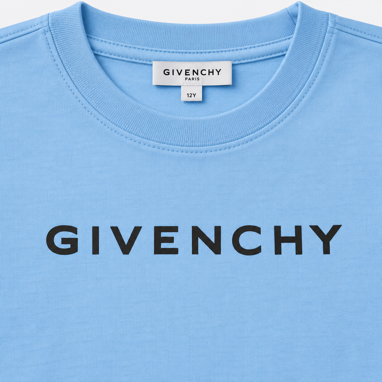 Youth Kids Givenchy Cotton T-Shirt in Sky Blue — detail view