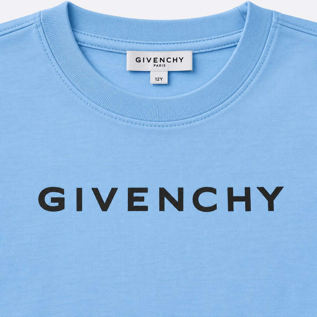 Youth Kids Givenchy Cotton T-Shirt in Sky Blue — detail view