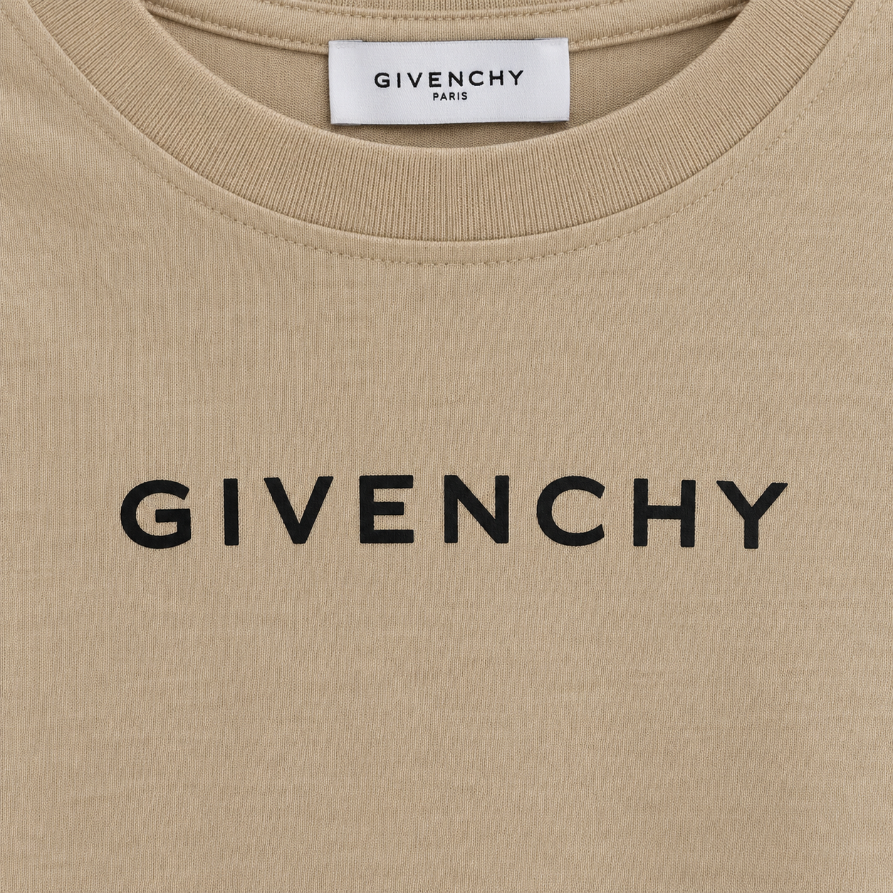 Youth Kids Givenchy Cotton T-Shirt in Tan — detail view