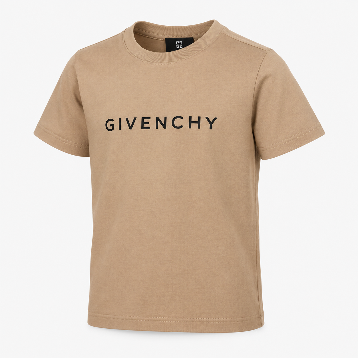 Youth Kids Givenchy Cotton T-Shirt in Tan — alternate three-quarter view