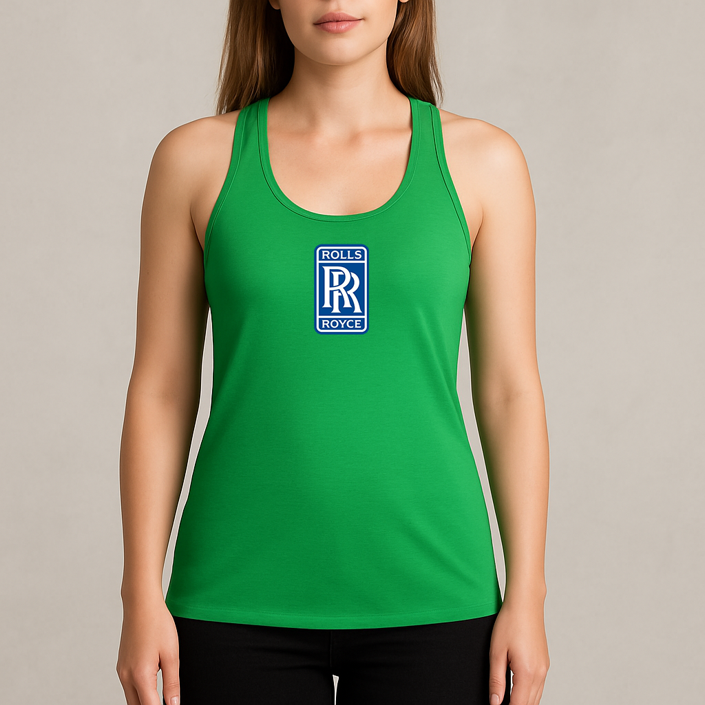 Women's Rolls Royce Car Racerback Tank Top