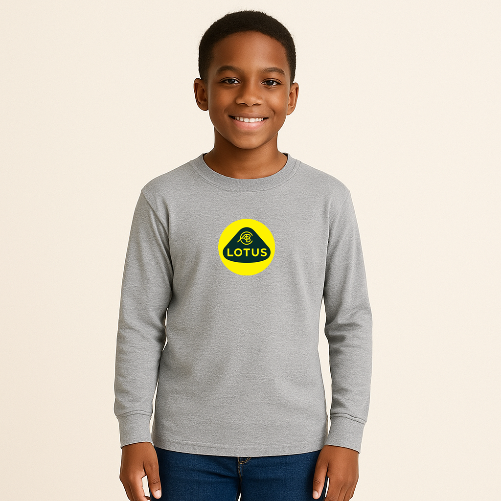 Youth Kids Lotus Car Long Sleeve T-Shirt