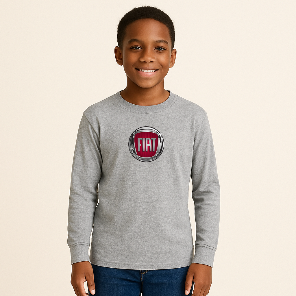 Youth Kids Fiat Car Long Sleeve T-Shirt