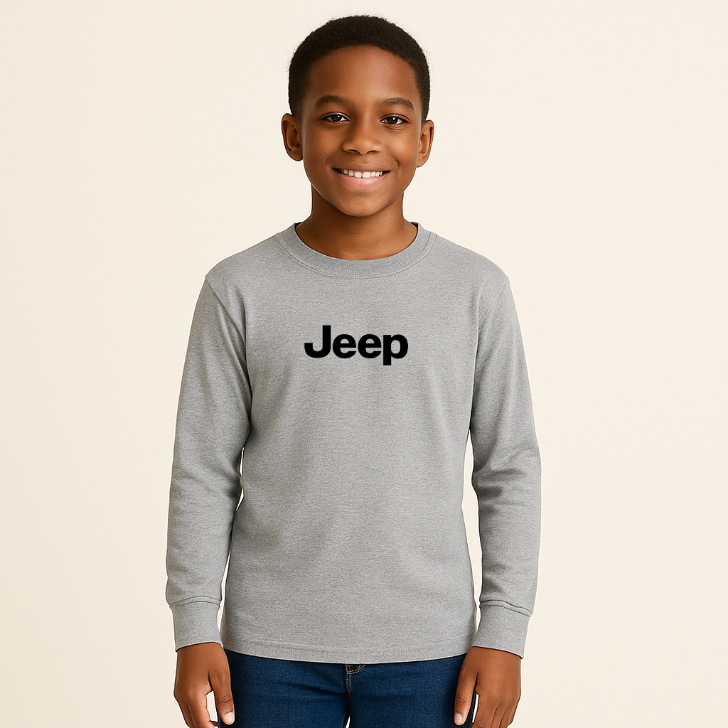 Youth Kids Jeep Car Long Sleeve T-Shirt