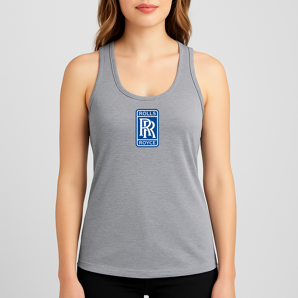 Women's Rolls Royce Car Racerback Tank Top