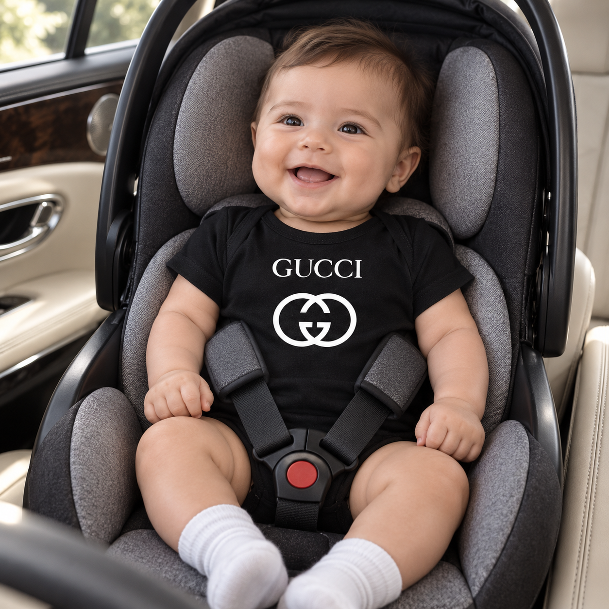 Gucci Baby Romper Onesie | Color: Black | Image 4