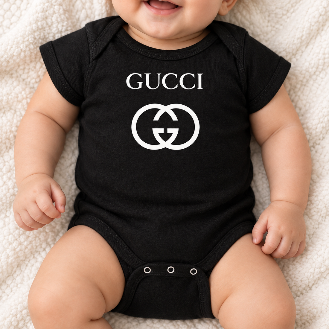 Gucci Baby Romper Onesie | Color: Black | Image 5
