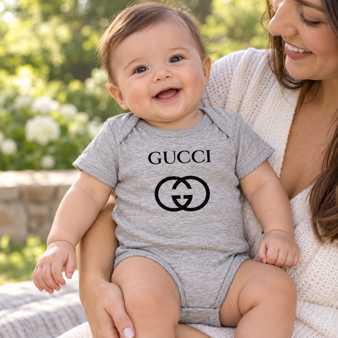 Gucci Baby Romper Onesie | Color: Grey | Image 3