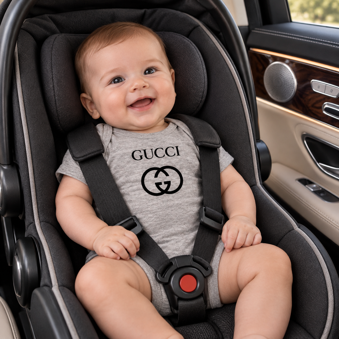 Gucci Baby Romper Onesie | Color: Grey | Image 4