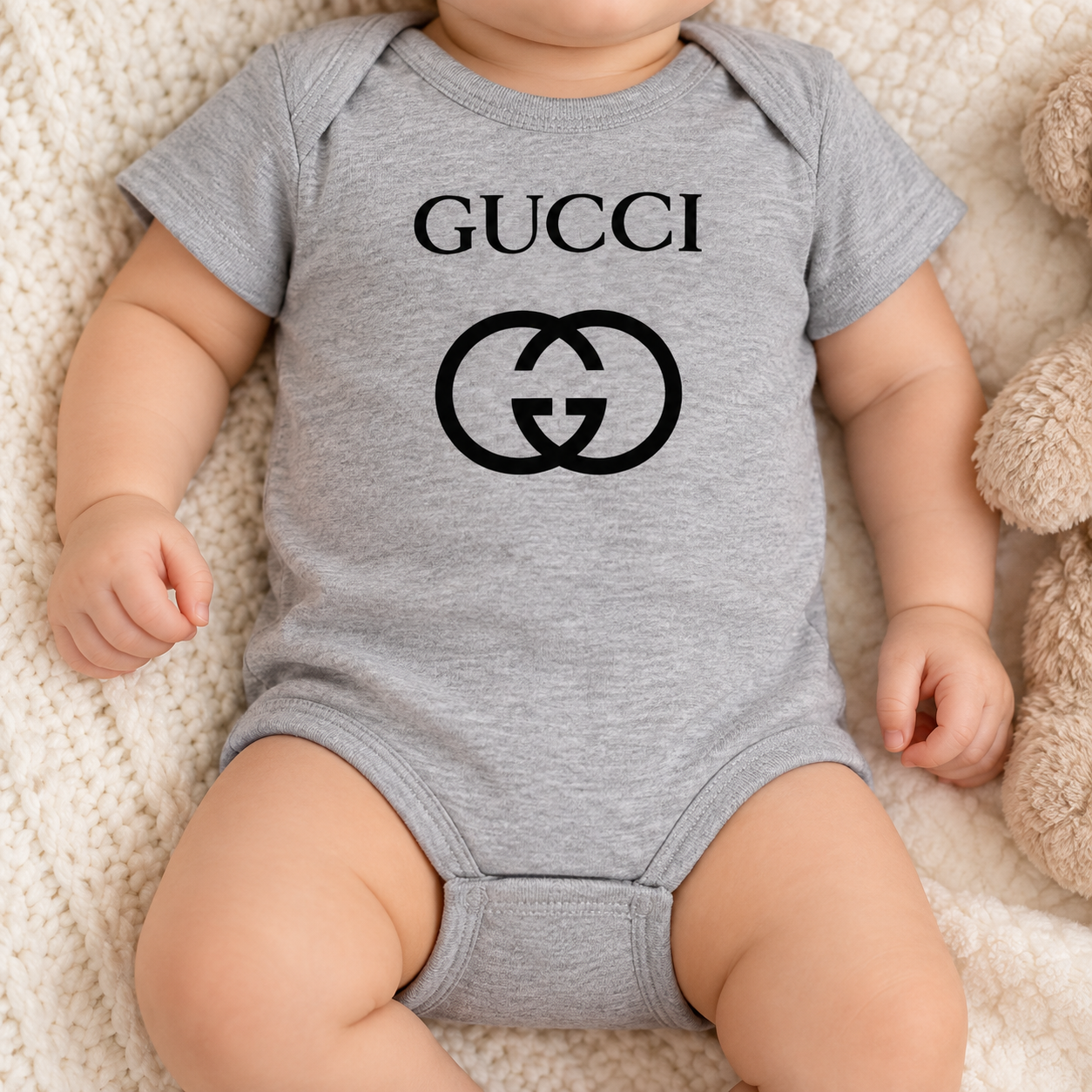 Gucci Baby Romper Onesie | Color: Grey | Image 5