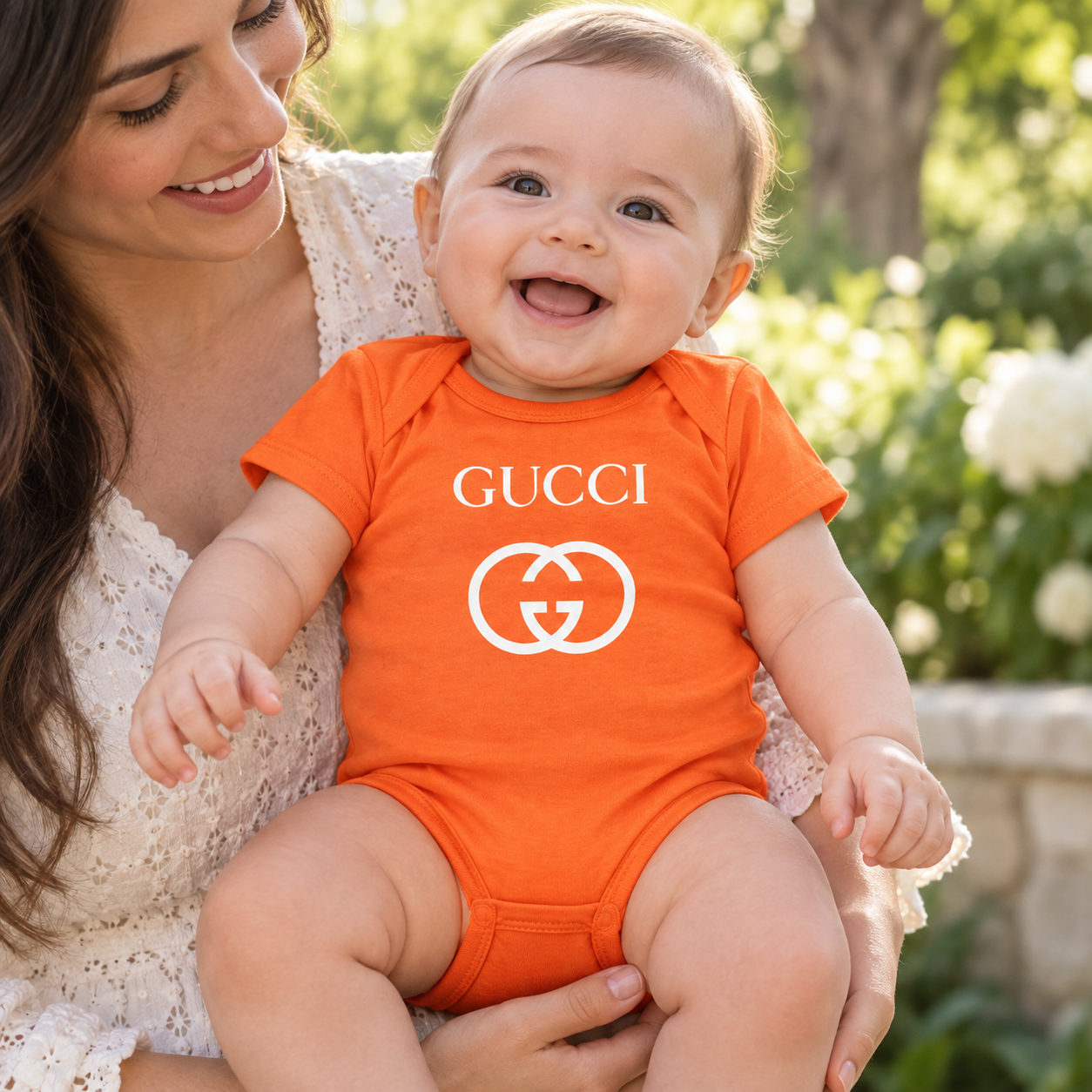 Gucci Baby Romper Onesie | Color: Orange | Image 3