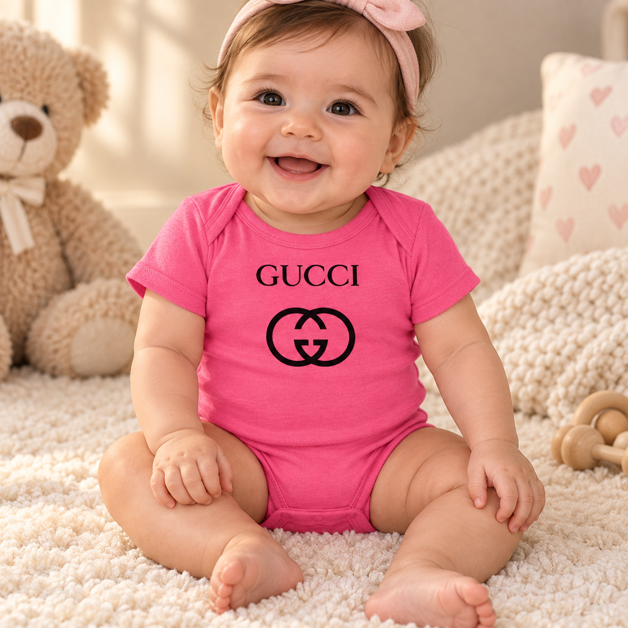 Gucci Baby Romper Onesie | Color: Pink | Image 2