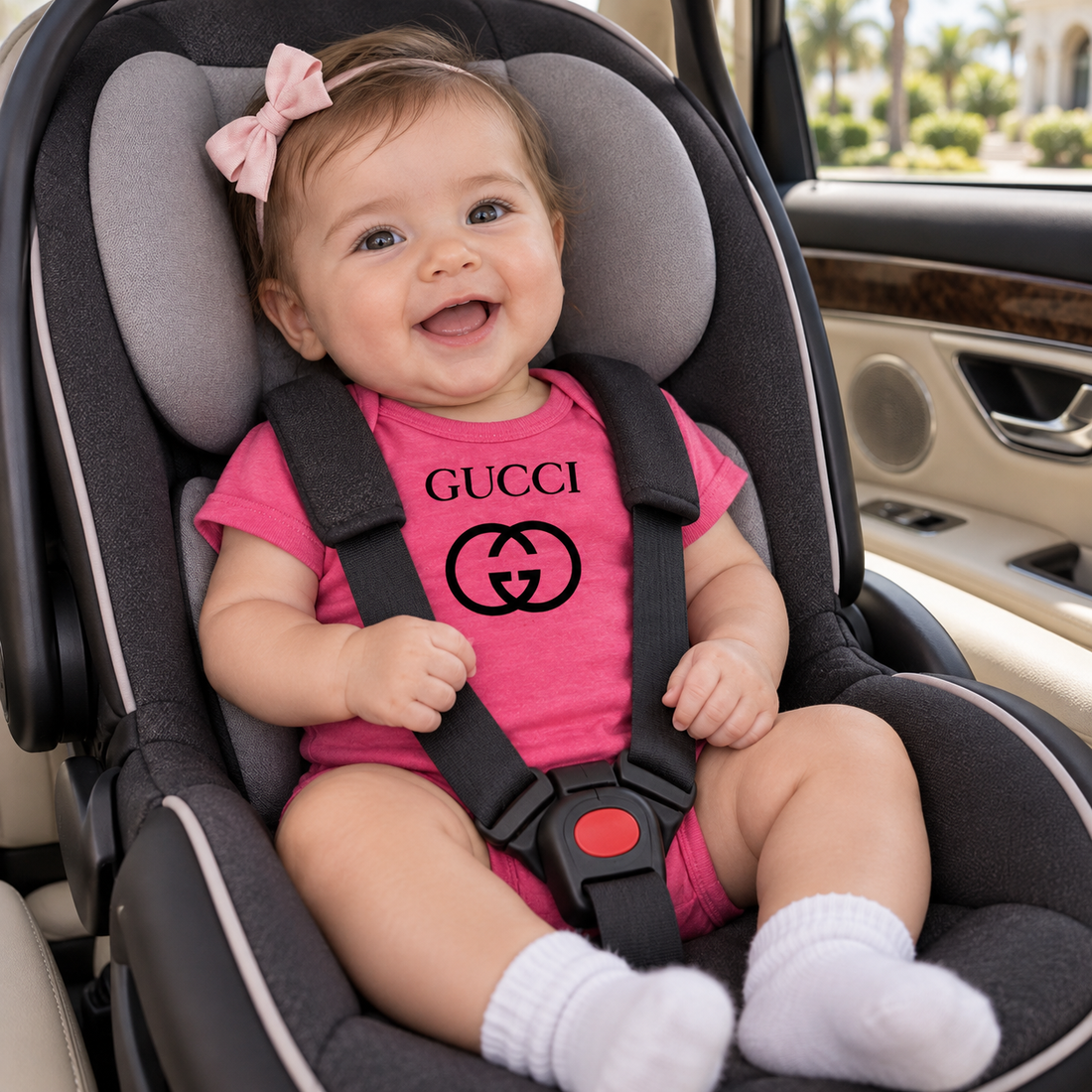 Gucci Baby Romper Onesie | Color: Pink | Image 4