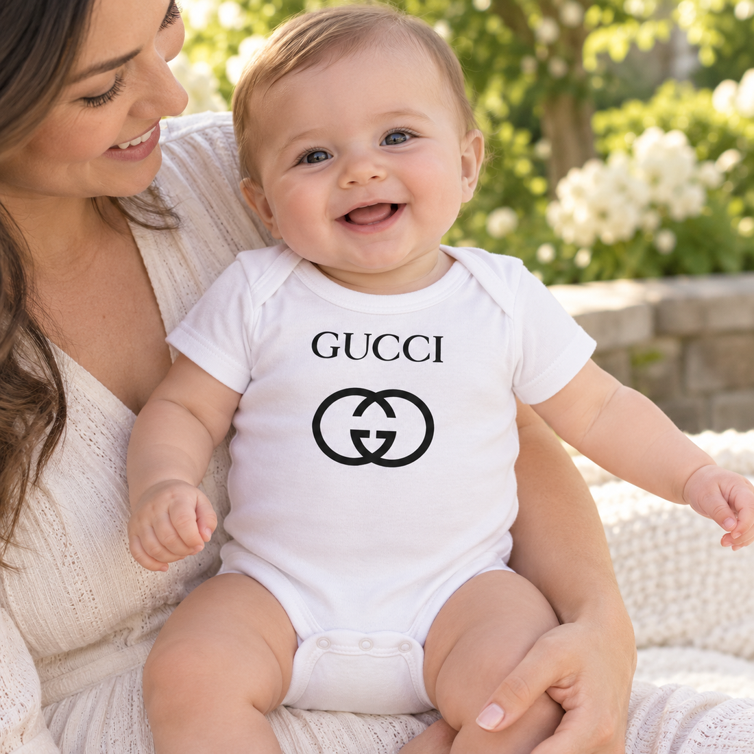 Gucci Baby Romper Onesie | Color: White | Image 3