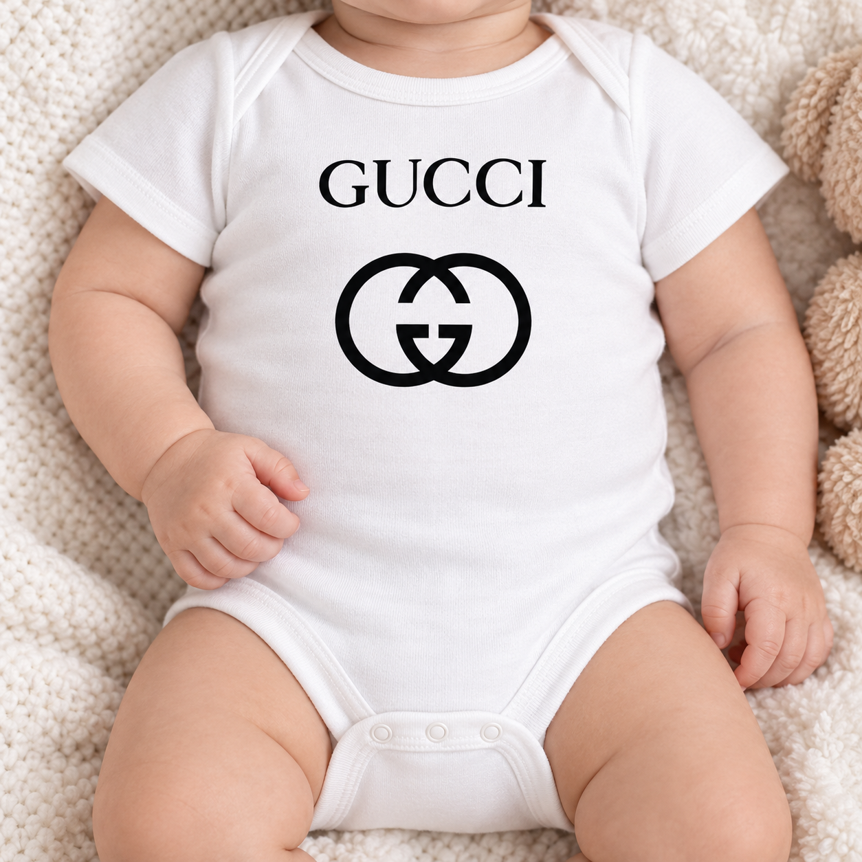 Gucci Baby Romper Onesie | Color: White | Image 5