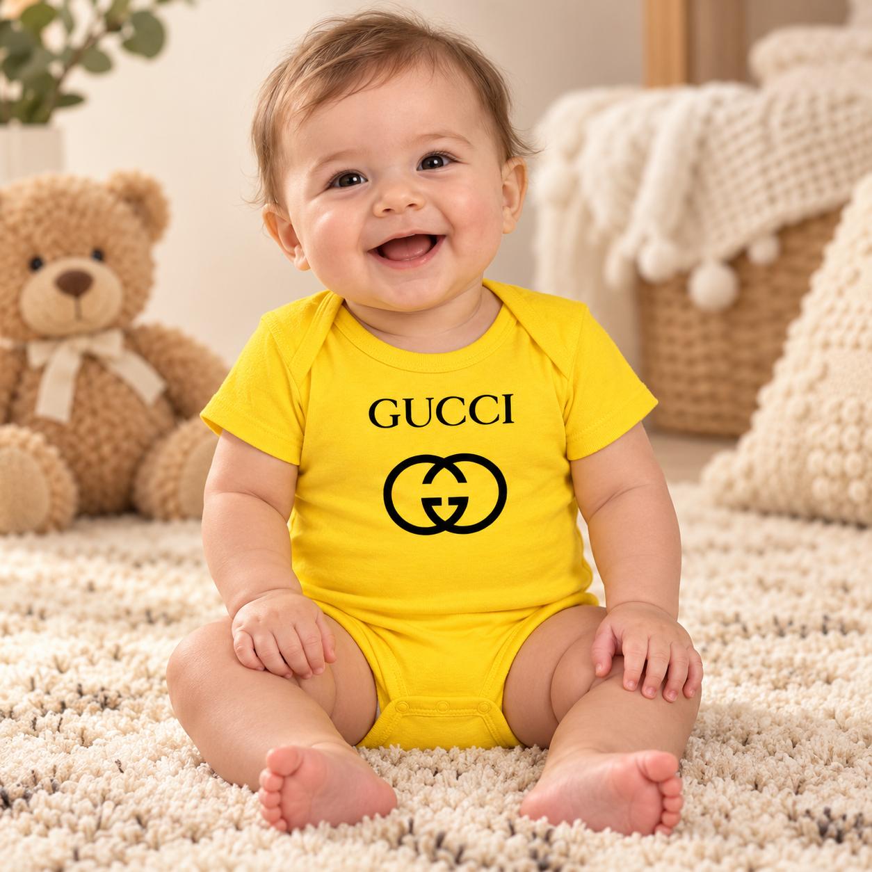 Gucci Baby Romper Onesie | Color: Yellow | Image 2