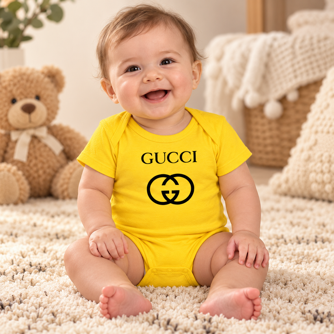Gucci Baby Romper Onesie | Color: Yellow | Image 2