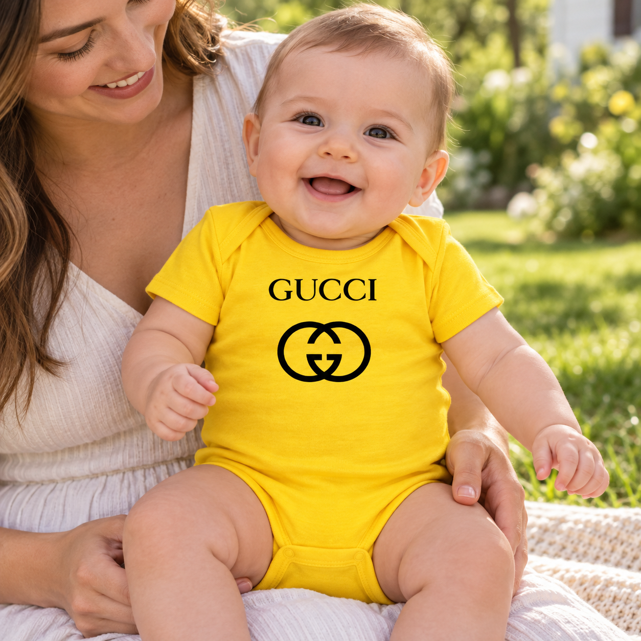 Gucci Baby Romper Onesie | Color: Yellow | Image 3