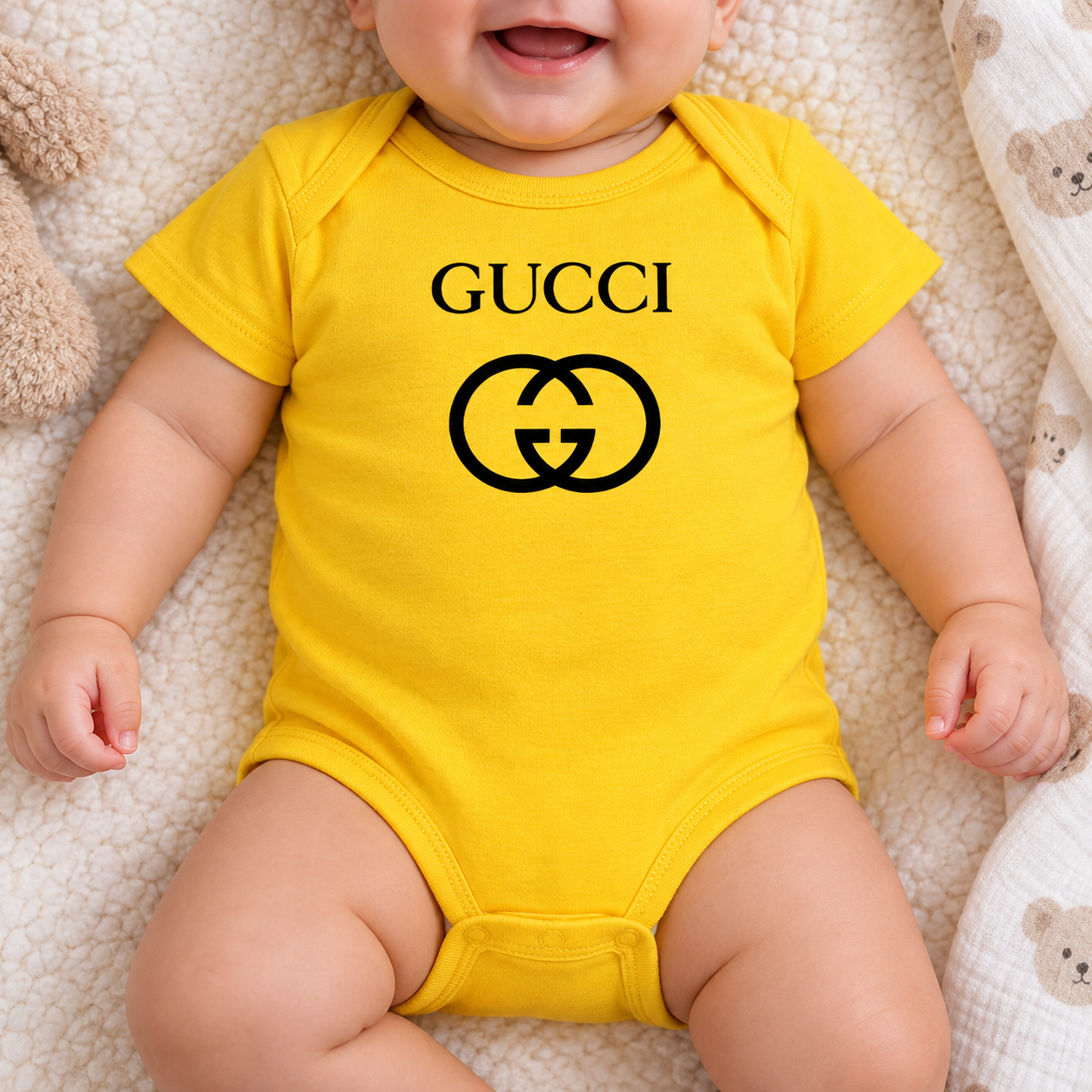 Gucci Baby Romper Onesie | Color: Yellow | Image 5