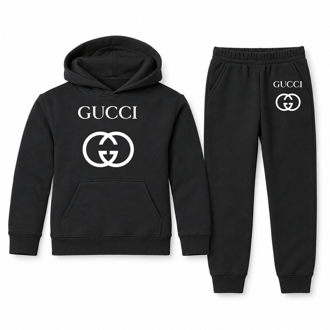 Gucci Youth Hoodie Jogger Set | Black | Youth Large, ages 10–12