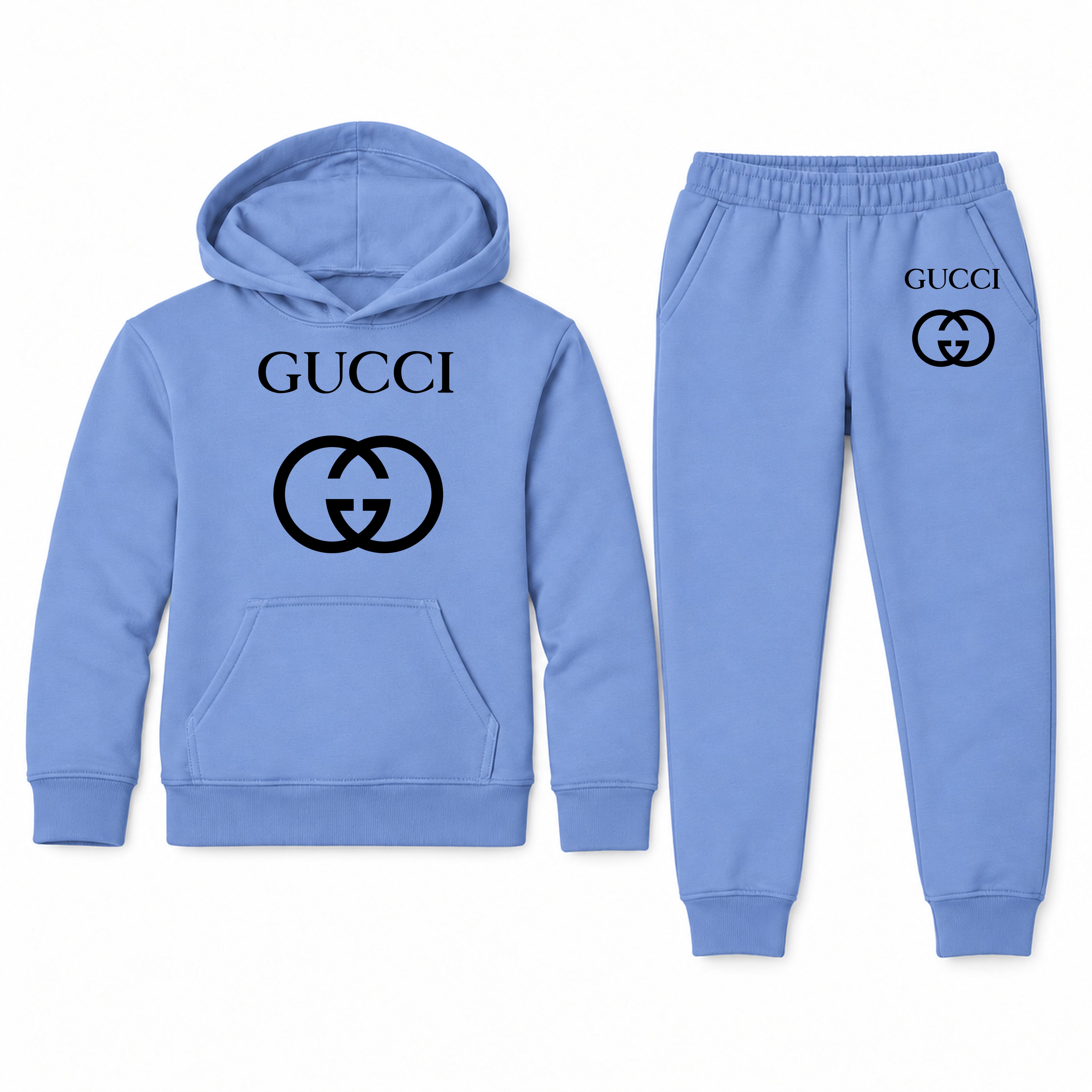 Gucci Youth Hoodie Jogger Set | Carolina Blue | Youth Large, ages 10–12