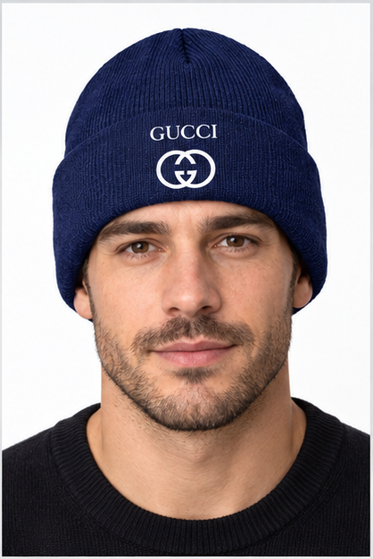 Gucci Cuffed Beanie Hat | Color: Navy | Image 3