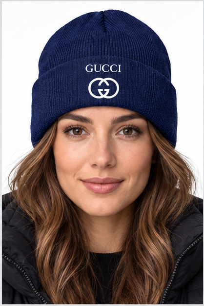 Gucci Cuffed Beanie Hat | Color: Navy | Image 4