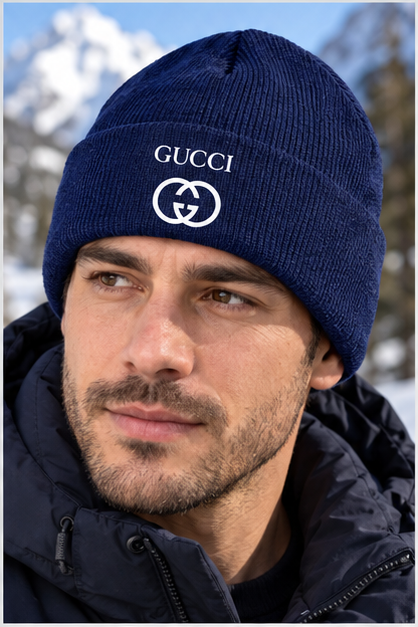 Gucci Cuffed Beanie Hat | Color: Navy | Image 5
