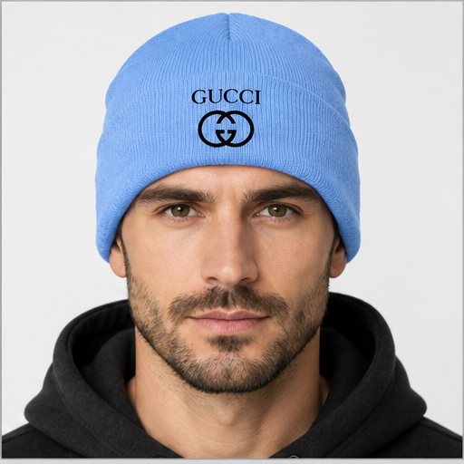 Gucci Cuffed Beanie Hat | Color: Sky Blue | Image 3