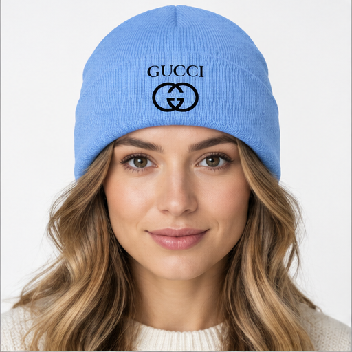 Gucci Cuffed Beanie Hat | Color: Sky Blue | Image 4