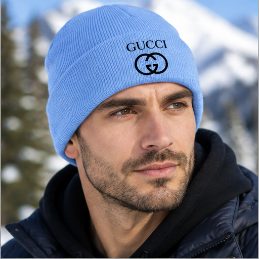 Gucci Cuffed Beanie Hat | Color: Sky Blue | Image 5