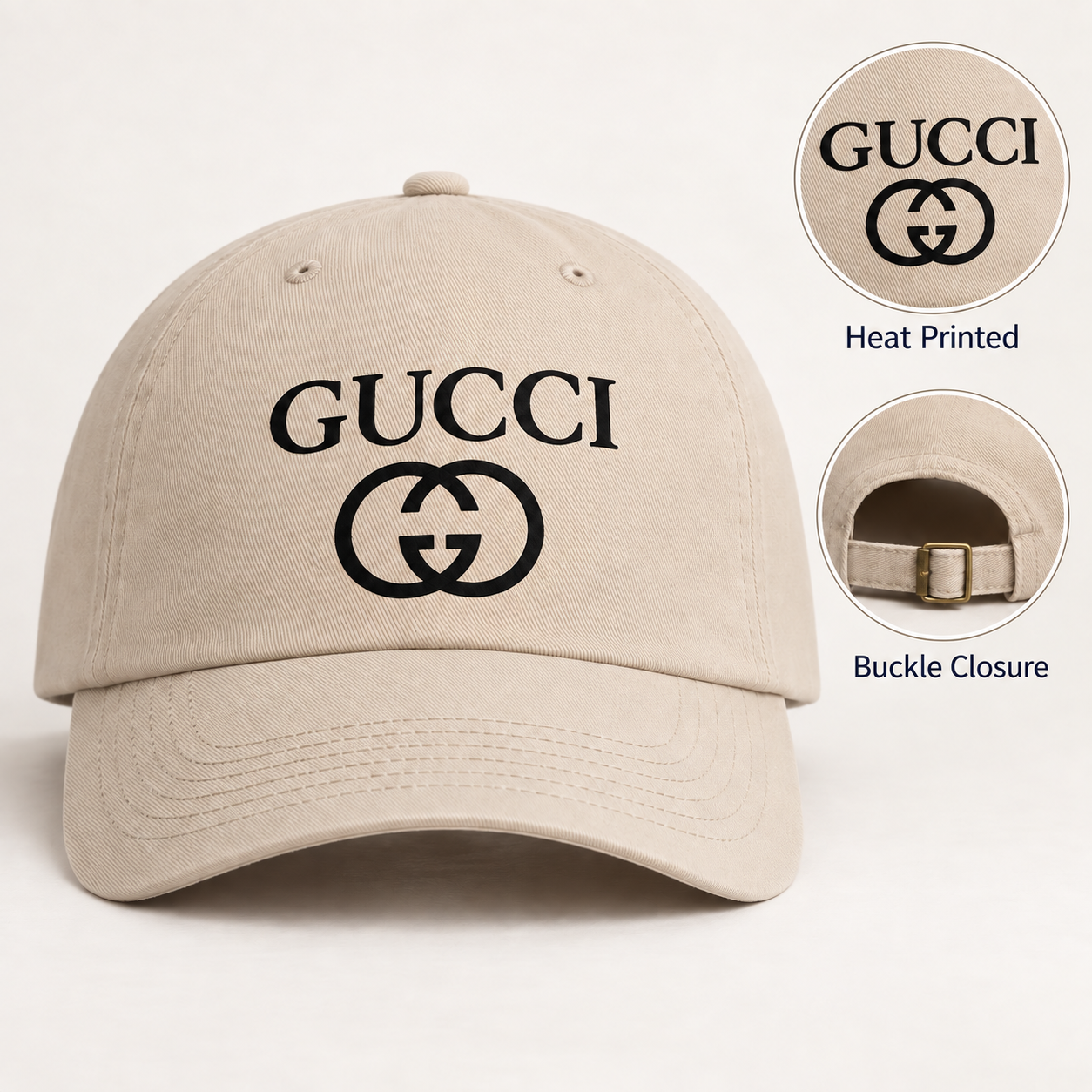 Gucci Dad Baseball Cap Hat in Beige — hero view