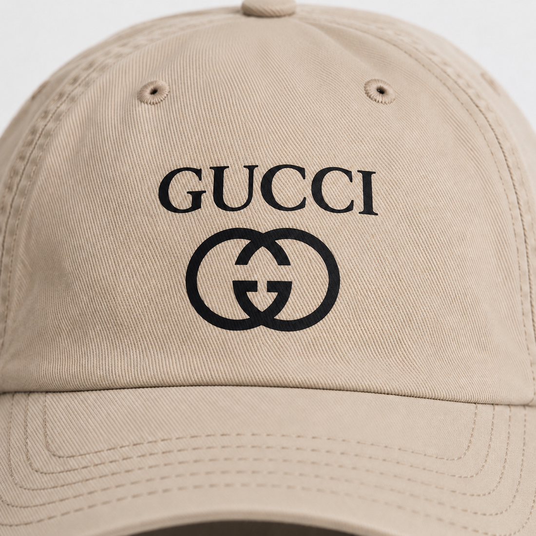 Gucci Dad Baseball Cap Hat in Beige — detail view